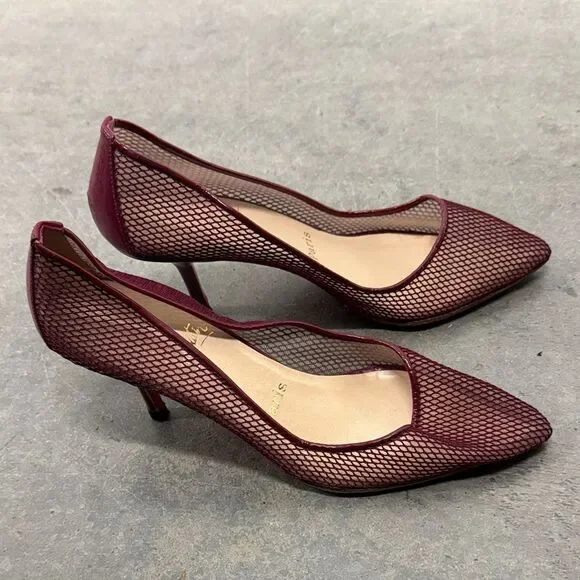 Christian Louboutin Dark Red Mesh Heels